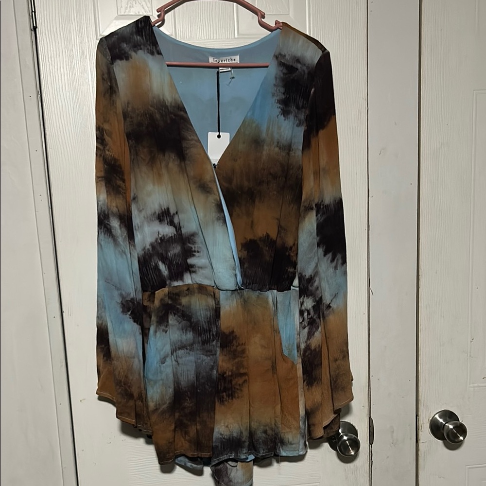 Tie-Dye Long Sleeve Romper